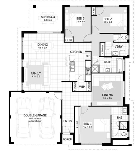 Richmond Floor Plan - 15m design | Three bedroom house plan, Bungalow ...