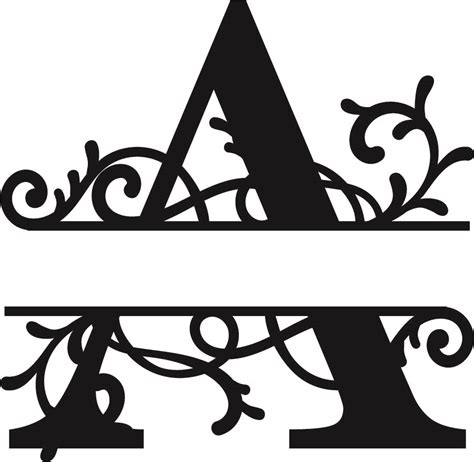 Split Monogram Letter A DXF File Free Download - 3axis.co