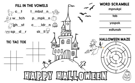 Happy Halloween Placemat - 15 Free PDF Printables | Printablee