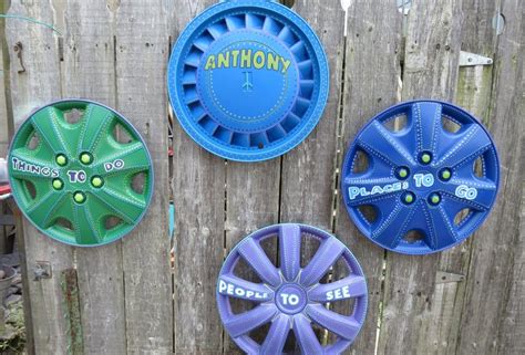 Personalized Hubcap Hub Cap Art Hand Painted Wall Outdoor Art - Etsy