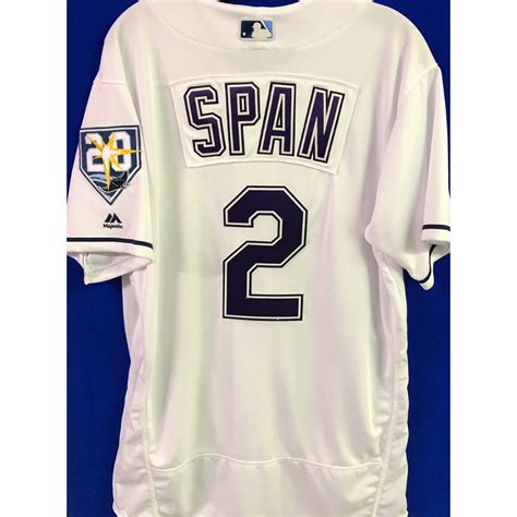 20th Anniversary Team Issued Tampa Bay Devil Rays Jersey: Denard Span ...