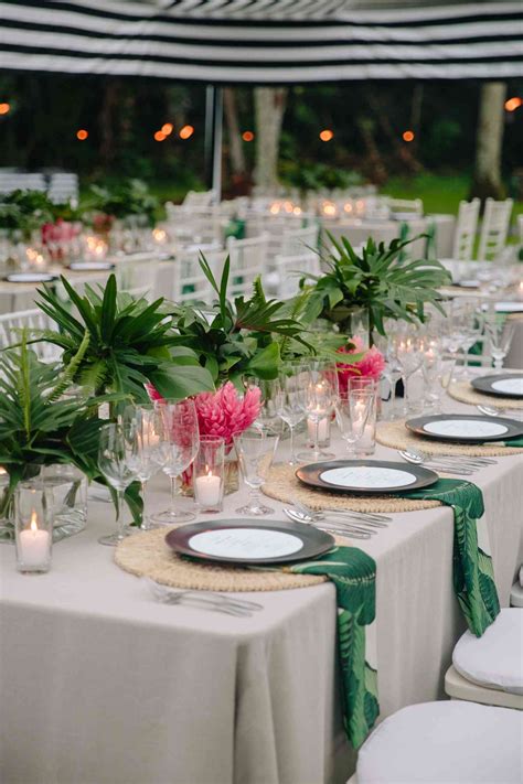 The Ultimate Tropical Leaf Wedding Décor: Palm Leaves