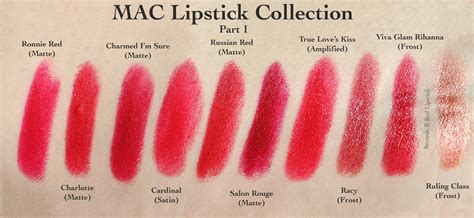 MAC Lipstick Swatches - Paring Down - Records & Red Lipstick