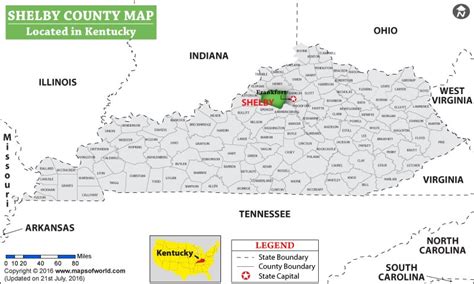 Shelby County Map, Kentucky