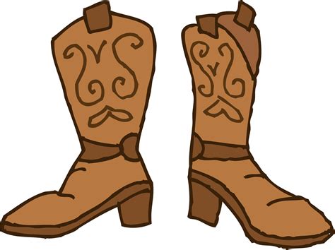 Brown Cowboy Boots Clipart - Free Clip Art