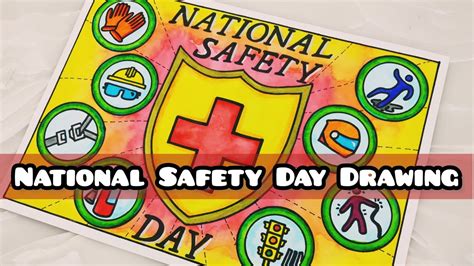 National Safety Day Drawing / National Safety Day Poster / Safety Day Drawing Easy - YouTube