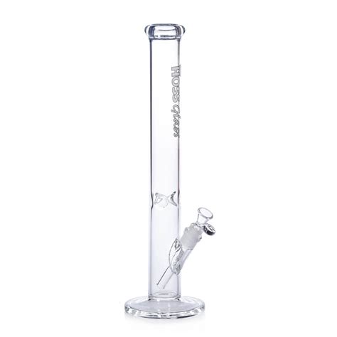 Hoss Glass 18" Straight Tube Clear Glass Bong - White – Glass City Pipes