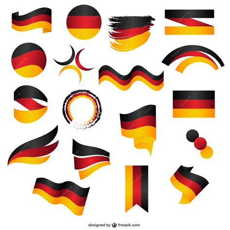 Premium Vector | German flag stickers