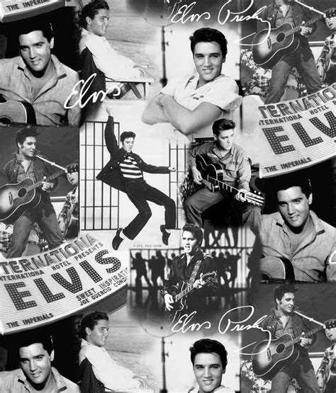 Muriva Presley Collage Wallpape Black and White in 2023 | Elvis, Elvis presley, Rock and roll