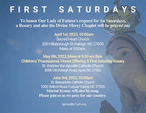 First Saturdays Rosary Event – April | Ignited by Truth