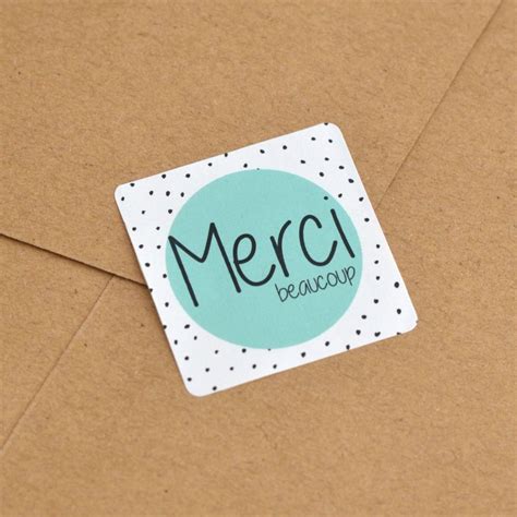 "Merci beaucoup" stickers for Candy bags - La Boîte à Cookies