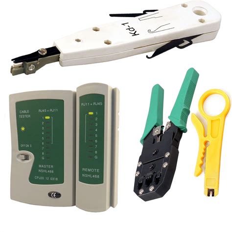 50M Cat5e Ethernet Network RJ45 Cable Tester Crimping Tool Kit Boots Connectors | eBay