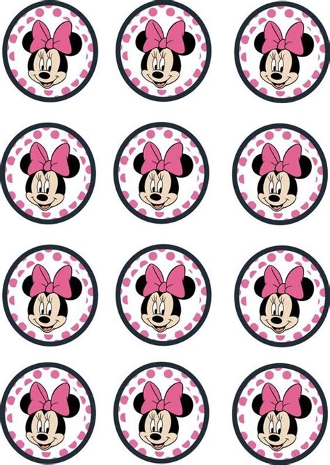 Instant Download Printable 12 x Minnie Mouse by allforparty, $1.50 | Minnie mouse cupcake ...