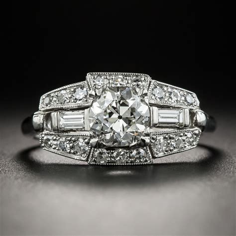 Art Deco .72 Carat Diamond Platinum Engagement Ring - GIA I VS1 ...