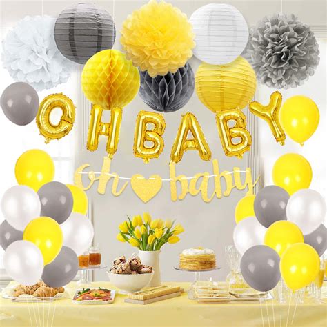 Buy JOYMEMO Baby Shower Decorations Neutral for Boy or Girl, Gender Neutral Unisex Balloons ...