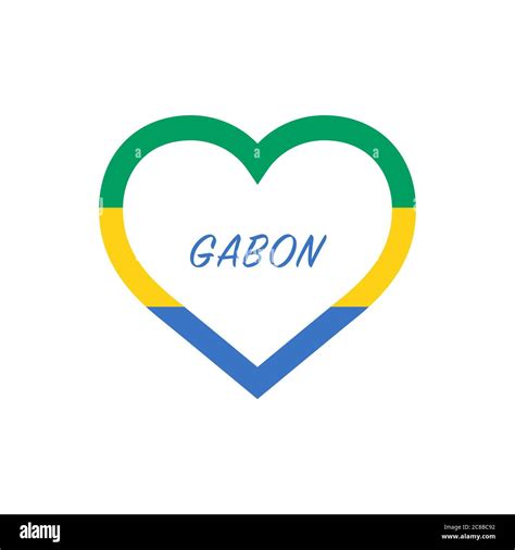 Gabon flag in heart. I love my country. sign. Stock vector illustration isolated on white ...