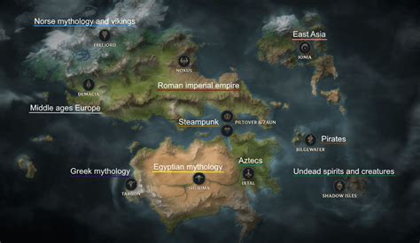 Here's a map with civilizations/mythologies on which each region is ...