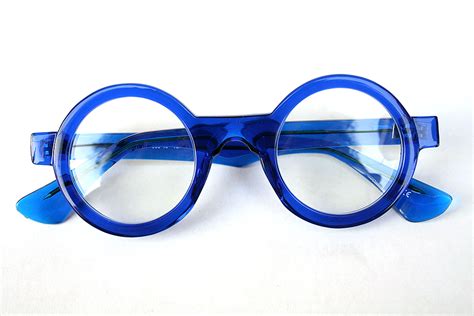 Hi Tek round blue plastic frame sunglasses clear lens HT-005b | Hi Tek Webstore