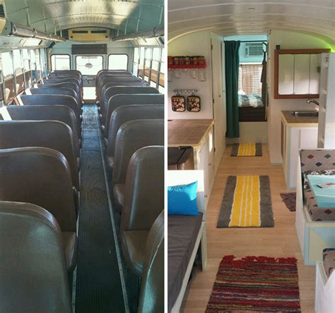 Father And Son Converted A School Bus Into A Tiny Mobile House | DeMilked