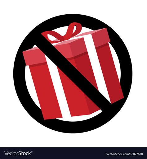 Ban gift symbol no present for birthday Royalty Free Vector