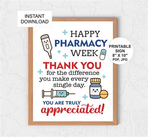 Pharmacy Week 2023 Sign Printable / Pharmacy Week Appreciation Sign / Pharmacy Week Gifts ...