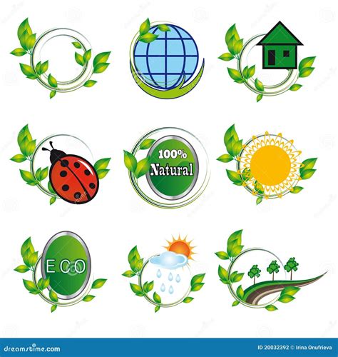 Set of Natural Elements for Design Stock Vector - Illustration of ...