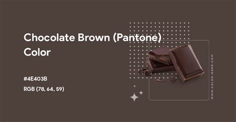 Chocolate Brown (Pantone) color hex code is #4E403B