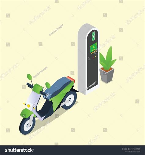 Electric Motorcycle Charging Station Isometric 3d Stock Vector (Royalty Free) 2177839585 ...