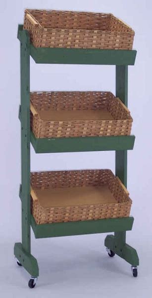 3 Tier Basket Display | Fruit Basket Display | Wooden Basket Fixture