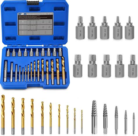 Buy XJX Screw Extractor Drill Bit Set, 25-Piece Multi-spline Screw ...