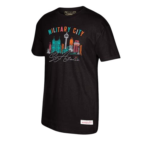 Mitchell & Ness San Antonio Spurs Black Hardwood Classics Military City ...