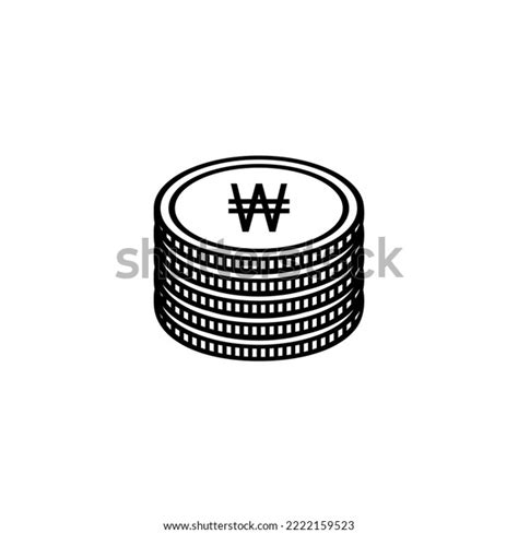 South Korea Currency Symbol South Korean Stock Vector (Royalty Free ...