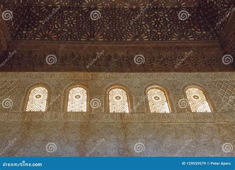 Interior Decoration Nasrid Palaces, Alhambra, Granada Editorial Stock Image - Image of ...