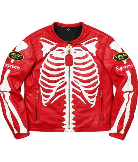 Vanson Red Skeleton Leather Jacket | Vanson Bones Jacket - UrbanJacket