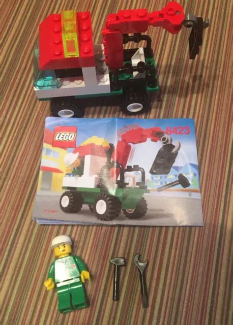 VINTAGE LEGO MINI TOW TRUCK 6423 Complete Build With Minifigure & Instructions $15.00 - PicClick