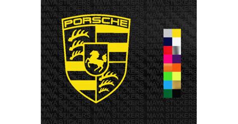 Porsche logo stickers in custom colors and sizes