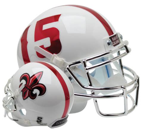 Louisiana Lafayette Ragin Cajuns Schutt XP Mini Helmet - White with Chrome Mask | Football ...