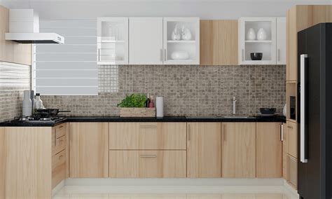 Wooden Modular Kitchen designs with wood finish | Design Cafe