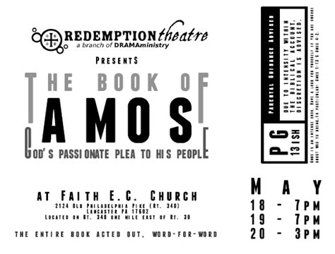 Book of Amos – This Weekend! – DRAMA Ministry