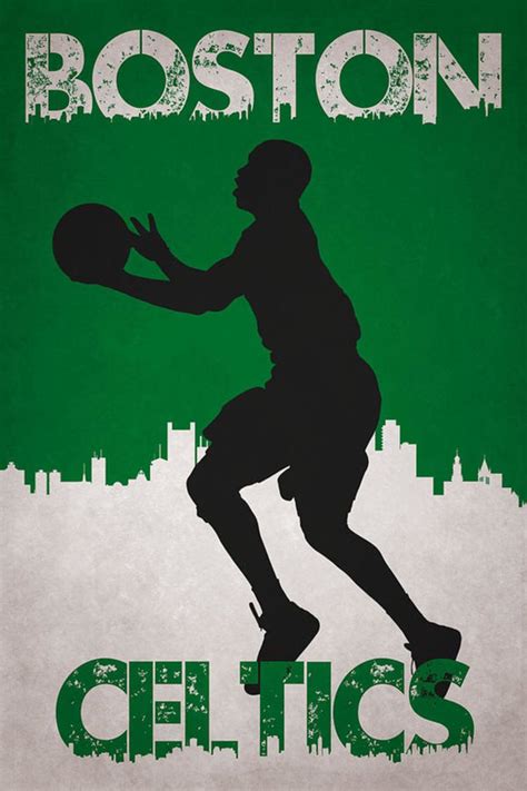 Boston Celtics – Poster - Canvas Print - Wooden Hanging Scroll Frame ...