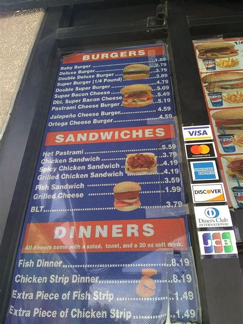 Menu at Best Burger Drive-In fast food, Visalia