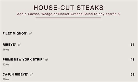 Sullivan's Steakhouse Tucson, AZ Menu (Updated: July 2024)