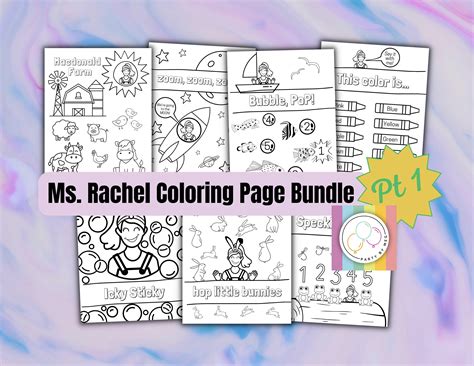 Ms. Rachel Coloring Pages Part 1 Digital Download Kids Coloring Pages Coloring Bundle Set - Etsy