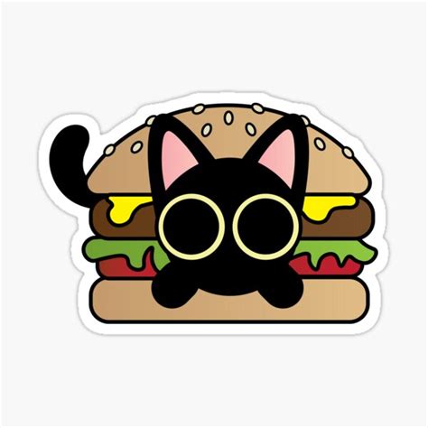 "Burger Cat" Sticker for Sale by SidKiddo | Redbubble