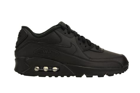 Nike Mens Air Max 90 Leather Running Shoes Black/Black 302519-001 Size 10.5 - Walmart.com