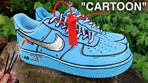 Custom CARTOON Off White Air Force 1's! - YouTube