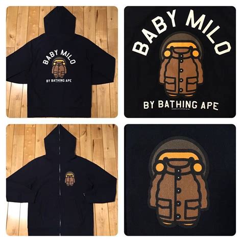 Bape BAPE Baby milo full zip hoodie navy | Grailed