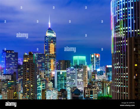 Hong Kong skyline at night Stock Photo - Alamy