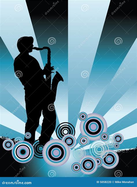 Saxophone Music Background stock vector. Illustration of abstract - 5058220