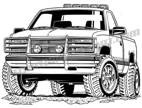 Vector Square Body Chevy Truck Clipart - Draw-hub